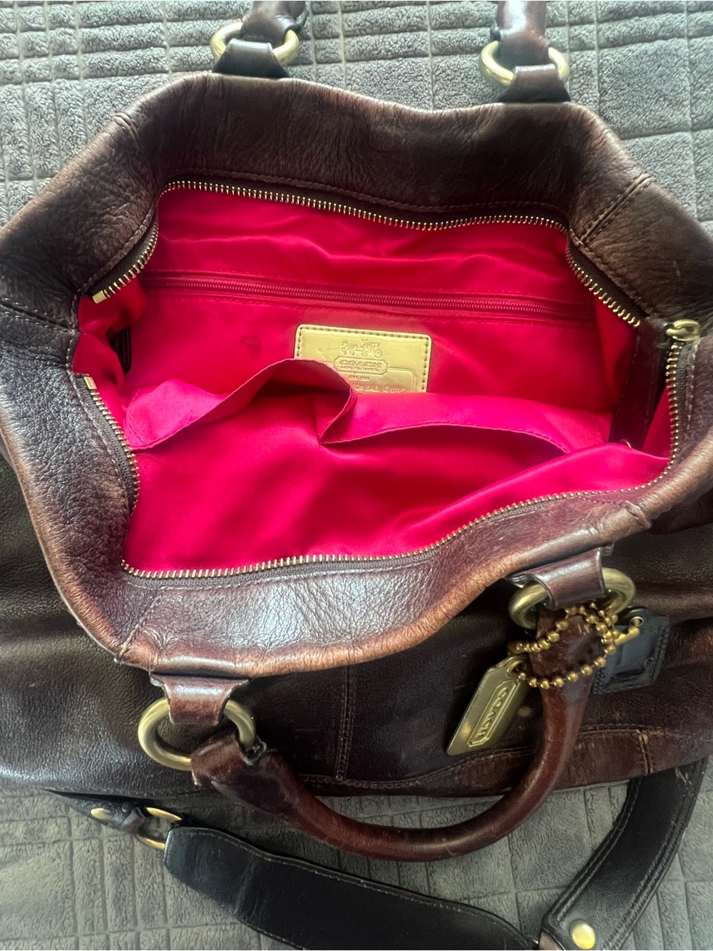 Coach Madison Julianne Leather Satchel Style 12935 Brown|Magenta - Picture 4 of 6